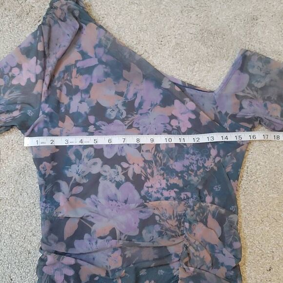 Free People Chloe Long Sleeve One Shoulder Mini Dress Size M - Picture 6 of 10